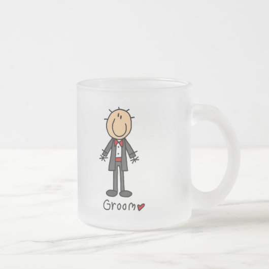 Stick Figuur Groom T-shirts en cadeautjes Matglas Koffiemok (Rechts)