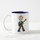 Stick Figuur Guitar Player Tshirts en cadeaus Tweekleurige Koffiemok (Links)