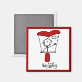 Stick figuur Hang Gliding Tshirts en geschenken Magneet (Voorkant / Achterkant)