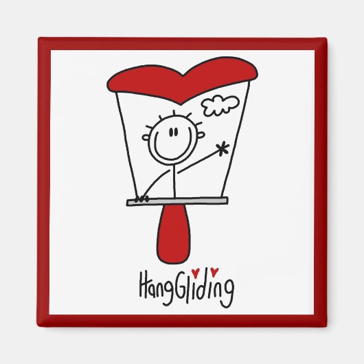 Stick figuur Hang Gliding Tshirts en geschenken Magneet (Voorkant)