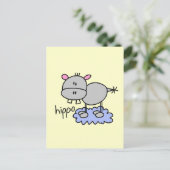 Stick Figuur Hippo T-shirts en cadeautjes Briefkaart (Staand voorkant)