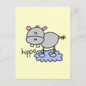 Stick Figuur Hippo T-shirts en cadeautjes Briefkaart (Voorkant)