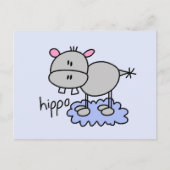 Stick Figuur Hippo T-shirts en cadeautjes Briefkaart (Voorkant)