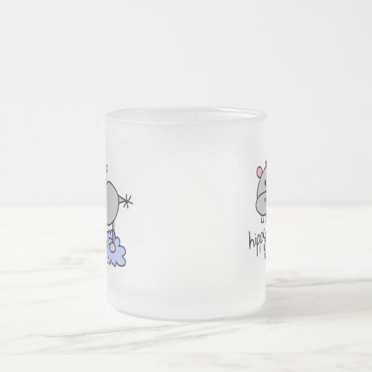 Stick Figuur Hippo T-shirts en cadeautjes Matglas Koffiemok (Center)