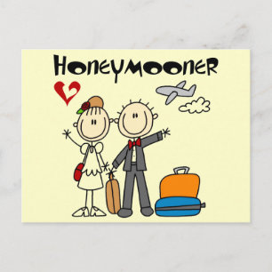 Stick Figuur Honeymooner T-shirts en cadeautjes Briefkaart