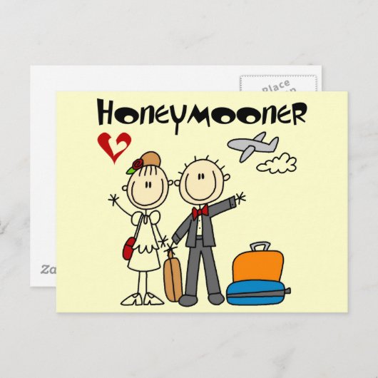 Stick Figuur Honeymooner T-shirts en geschenken Briefkaart (Voorkant / Achterkant)