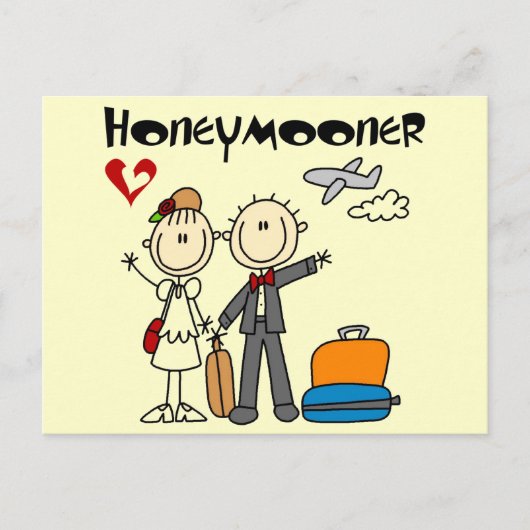 Stick Figuur Honeymooner T-shirts en geschenken Briefkaart (Voorkant)