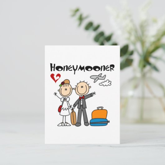 Stick Figuur Honeymooner T-shirts en geschenken Briefkaart (Staand voorkant)