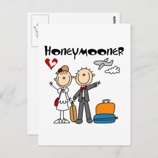Stick Figuur Honeymooner T-shirts en geschenken Briefkaart (Voorkant / Achterkant)