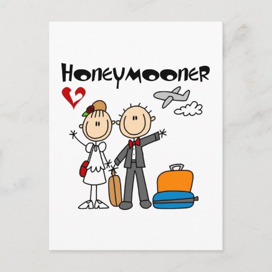 Stick Figuur Honeymooner T-shirts en geschenken Briefkaart (Voorkant)