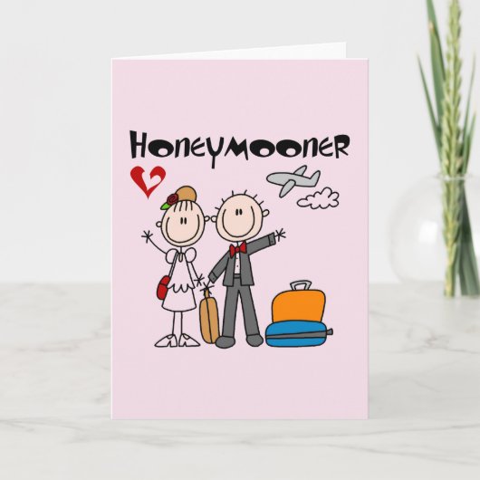 Stick Figuur Honeymooner T-shirts en geschenken Kaart (Voorkant)