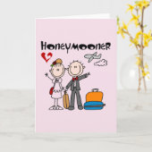 Stick Figuur Honeymooner T-shirts en geschenken Kaart (Gele Bloem)