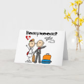 Stick Figuur Honeymooner T-shirts en geschenken Kaart (Gele Bloem)
