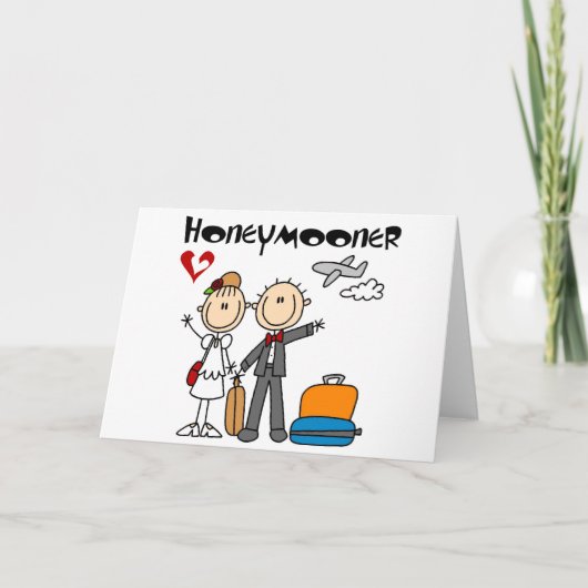 Stick Figuur Honeymooner T-shirts en geschenken Kaart (Voorkant)