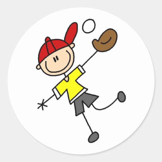 Stick figuur honkbal Sticker (Voorkant)