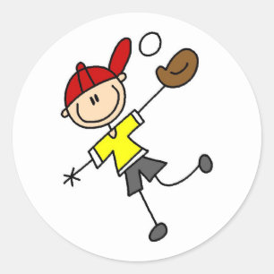 Stick figuur honkbal Sticker