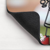 Stick figuur honkbalspeler met rode Sneakers Muismat (Hoek)