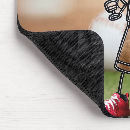 Stick figuur honkbalspeler muismat (Hoek)