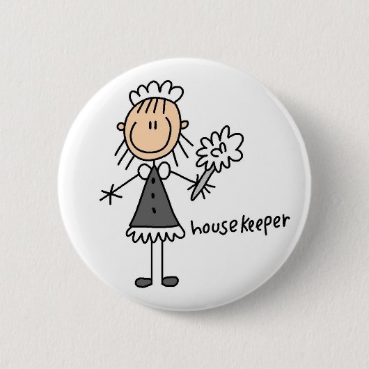 Stick Figuur Housekeeper Button (Voorkant)