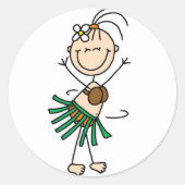 Stick Figuur Hula Dancing Sticker (Voorkant)
