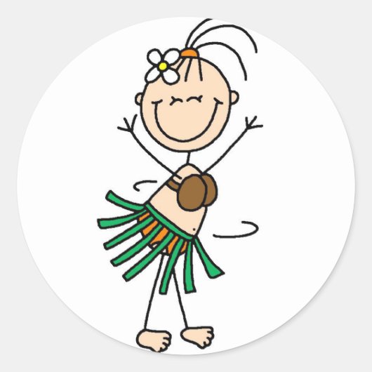 Stick Figuur Hula Dancing Sticker (Voorkant)