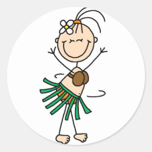 Stick Figuur Hula dansende sticker