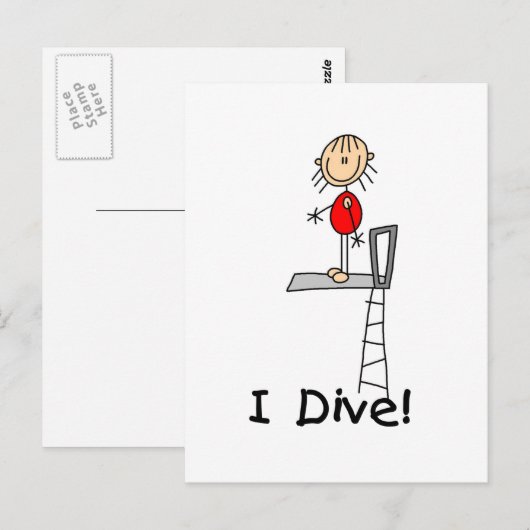 Stick Figuur I Dive Tshirts and Gifts Briefkaart (Voorkant / Achterkant)