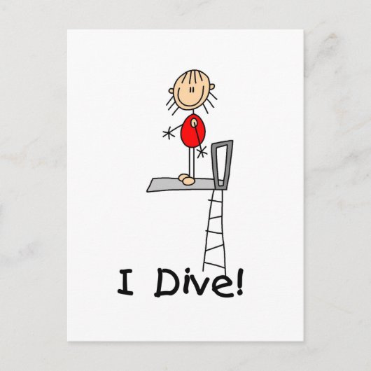 Stick Figuur I Dive Tshirts and Gifts Briefkaart (Voorkant)