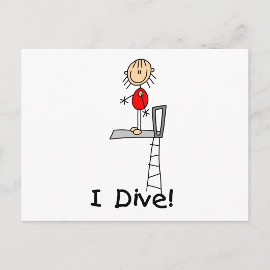 Stick Figuur I Dive Tshirts and Gifts Briefkaart (Voorkant)