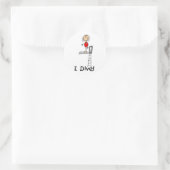 Stick Figuur I Dive Tshirts and Gifts Ronde Sticker (Tas)