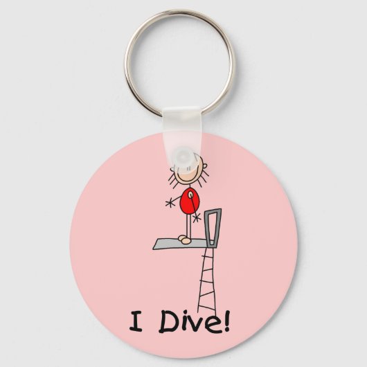 Stick Figuur I Dive Tshirts and Gifts Sleutelhanger (Voorkant)