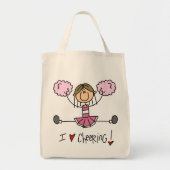 Stick Figuur I Love Cheering T-shirts and Gifts Tote Bag (Voorkant)