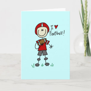 Stick Figuur I Love Football T-shirts and Gifts Kaart