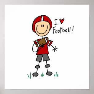 Stick Figuur I Love Football T-shirts and Gifts Poster
