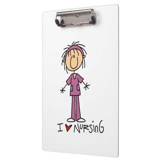 Stick Figuur I Love Nursing Cliboard Klembord (Links)
