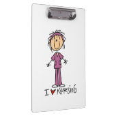Stick Figuur I Love Nursing Cliboard Klembord (Rechts)