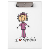 Stick Figuur I Love Nursing Cliboard Klembord (Voorkant)