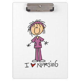 Stick Figuur I Love Nursing Cliboard Klembord
