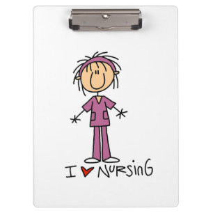 Stick Figuur I Love Nursing Cliboard Klembord