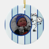 Stick Figuur Ice Skating Photo Ornament (Voorkant)