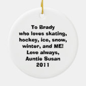 Stick Figuur Ice Skating Photo Ornament (Achterkant)