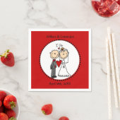 Stick figuur Ik doe bruiloft papier servetten (Insitu)