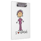 Stick figuur Ik hou van Nursing Klembord (Rechts)
