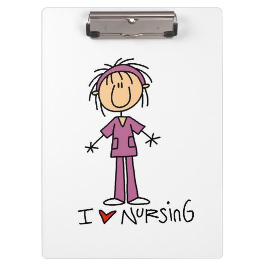 Stick figuur Ik hou van Nursing Klembord (Voorkant)