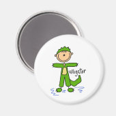Stick figuur in alligator pak magneet (Voorkant / Achterkant)