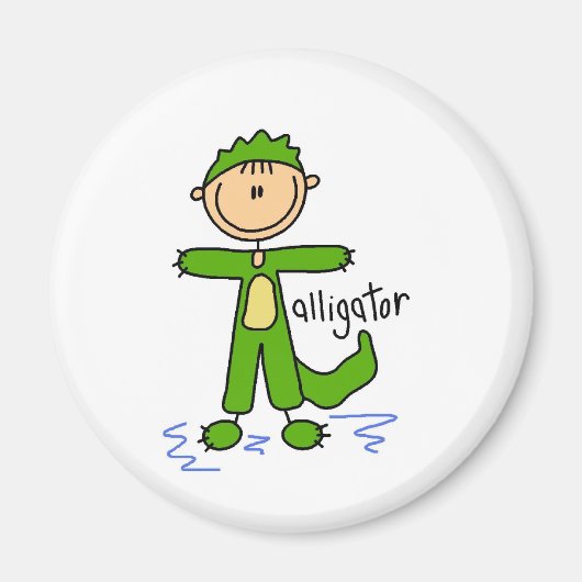 Stick figuur in alligator pak magneet (Voorkant)