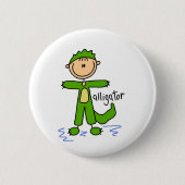 Stick Figuur in Alligator Suit Button (Voorkant)