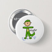 Stick Figuur in Alligator Suit Button (Voorkant /achterkant)