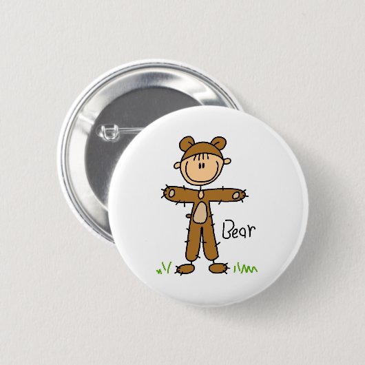 Stick Figuur in Beer Suit Button (Voorkant /achterkant)