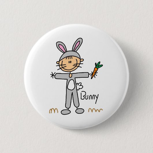 Stick Figuur in Bunny Suit Button (Voorkant)